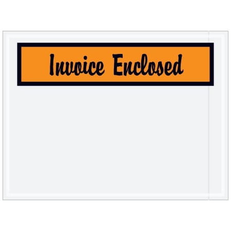 Bsc Preferred 4-1/2 x 6'' Orange ''Invoice Enclosed'' Envelopes, 1000PK PL3